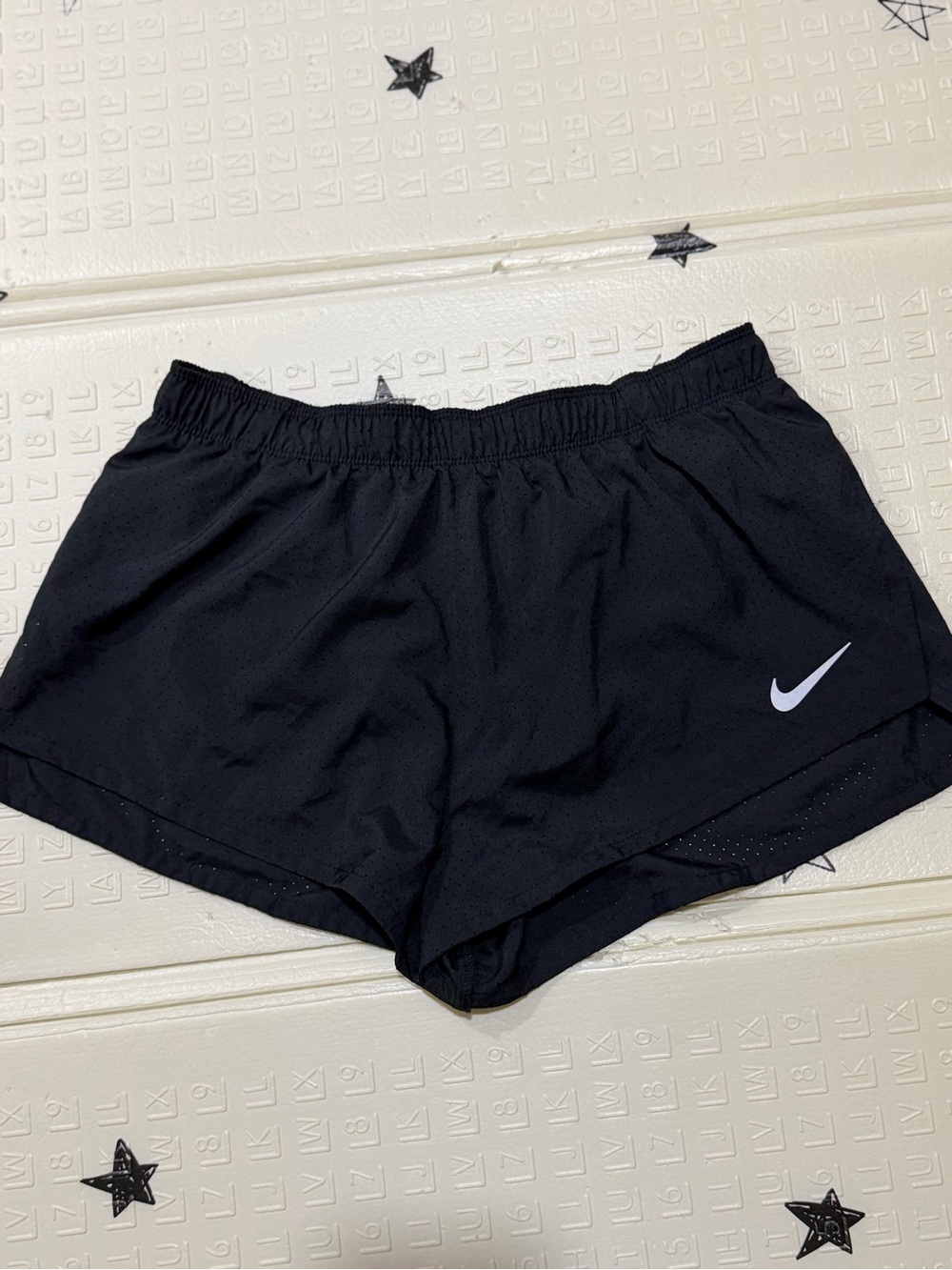 Nike Black Women's Athletic Running Shorts with White Swoosh
